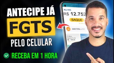Como SACAR e ANTECIPAR o FGTS pelo Celular (PASSO A PASSO 2022) MUITO FÁCIL! Saque Aniversário FGTS