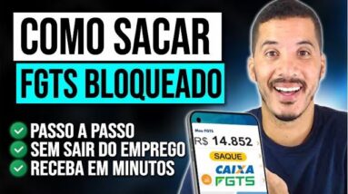 Como SACAR o FGTS BLOQUEADO pelo APLICATIVO! (PASSO A PASSO) Antecipar Saque Aniversário FGTS