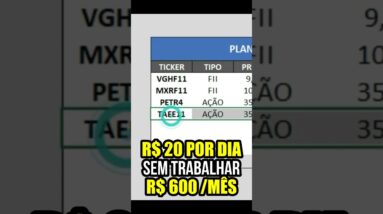 COMO GANHAR 20 REAIS POR DIA SEM TRABALHAR! #investimentos