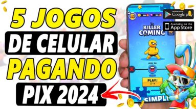 5 JOGOS DE CELULAR PAGANDO PIX EM 2024! Como GANHAR DINHEIRO JOGANDO HOJE (ANDROID e IOS)