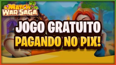 JOGO GRATUITO PAGANDO NO PIX! JOGO ESTILO CLASH ROYALE E CANDY CRUSH - MATCH WAR SAGA